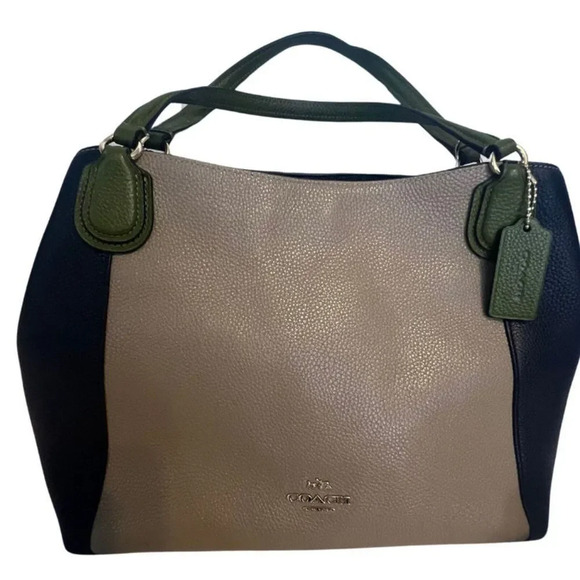 Coach Edie 28 Colorblock Leather Satchel Bag - Picture 13 of 13